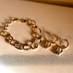 ✨RACHEL ZOE Golden Linked Hoop Bracelet + Earrings Set